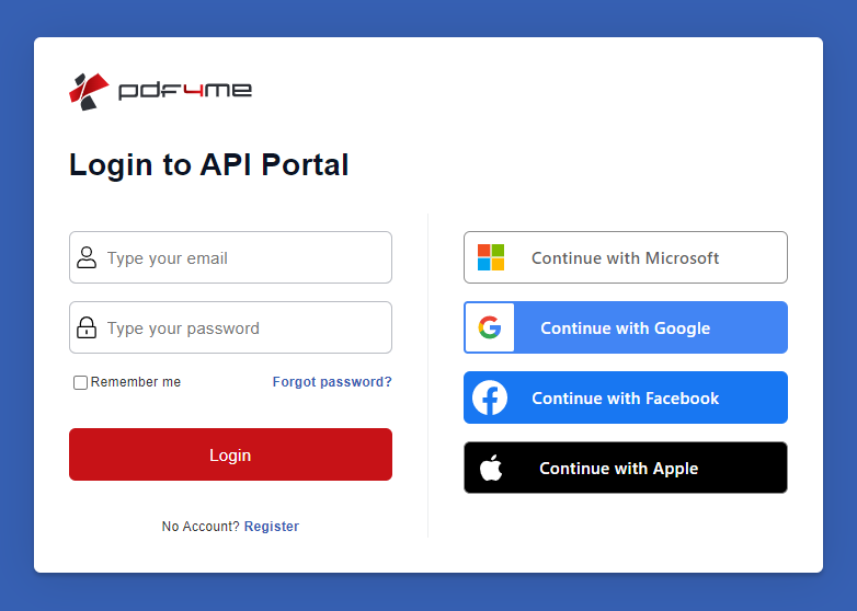 janela de login